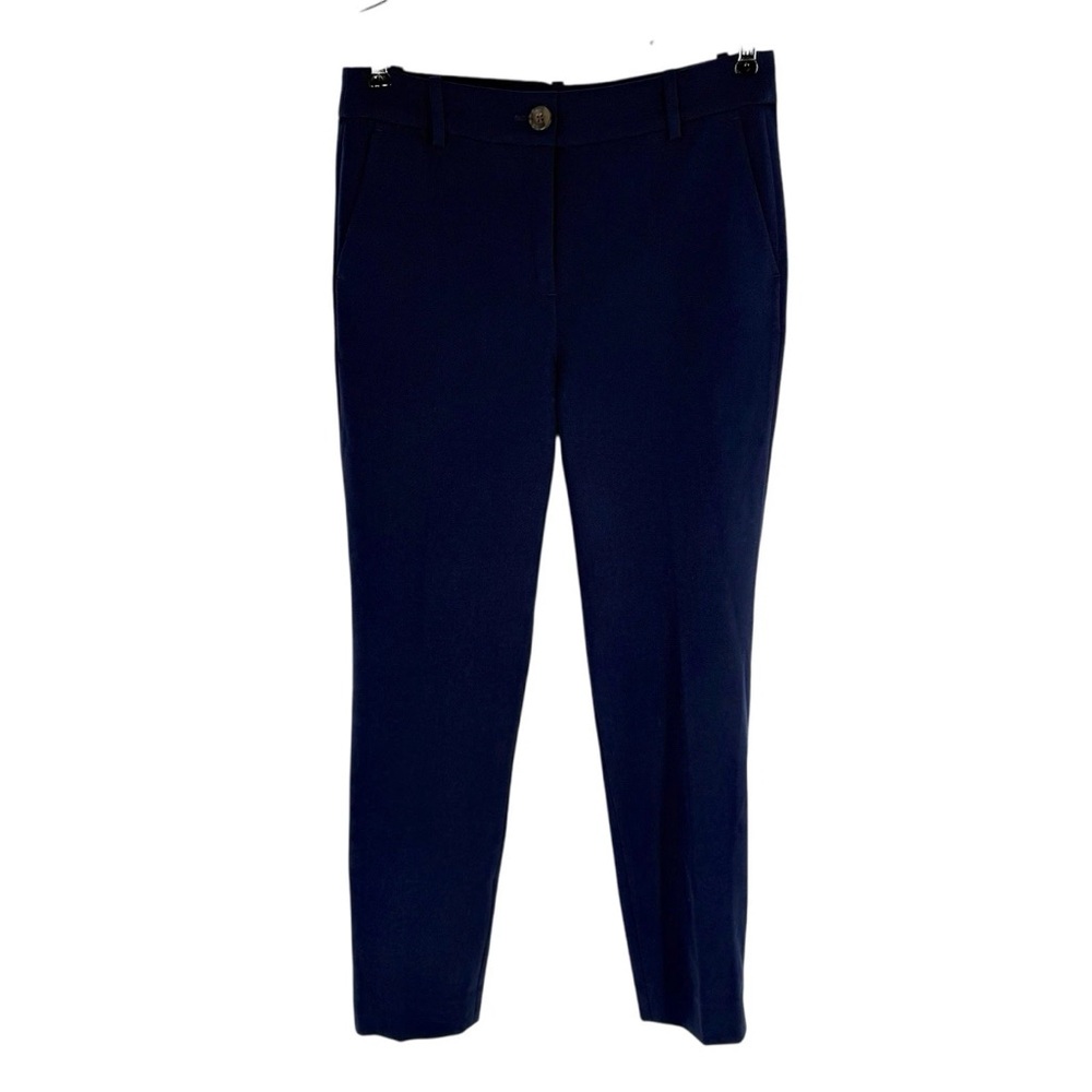 J Crew Slim Ankle Pants Womens Size 4 Navy Blue Stretch Trousers 27in Inseam